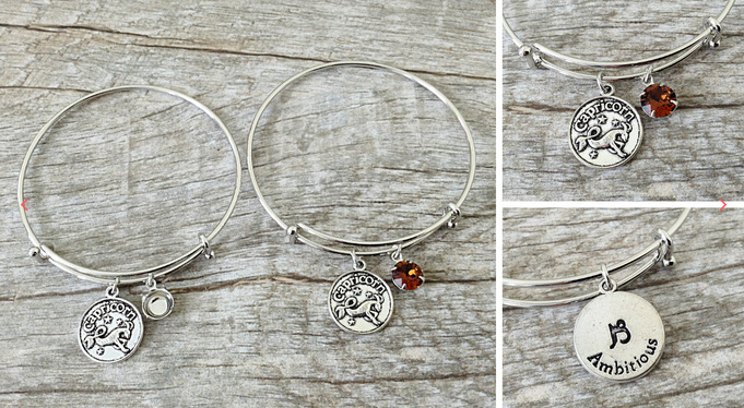 Capricorn Sign Bangle Bracelet