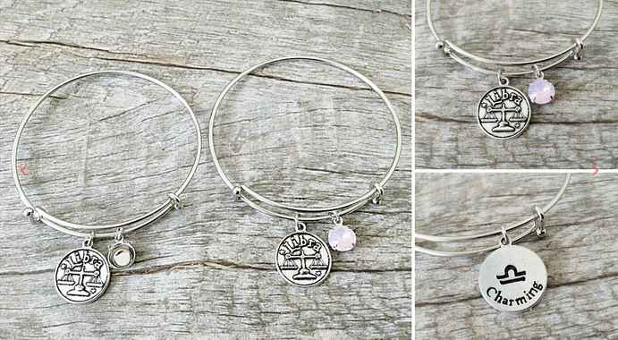 Libra Sign Bangle Bracelet